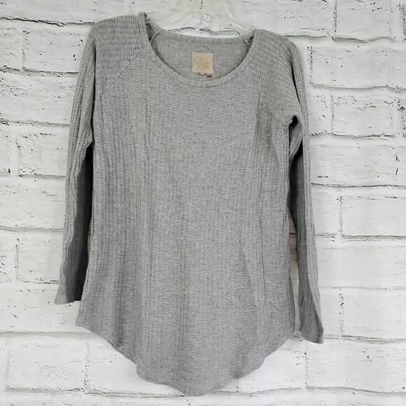 Chaser long sleeve raw hem thermal gray - Picture 1 of 6